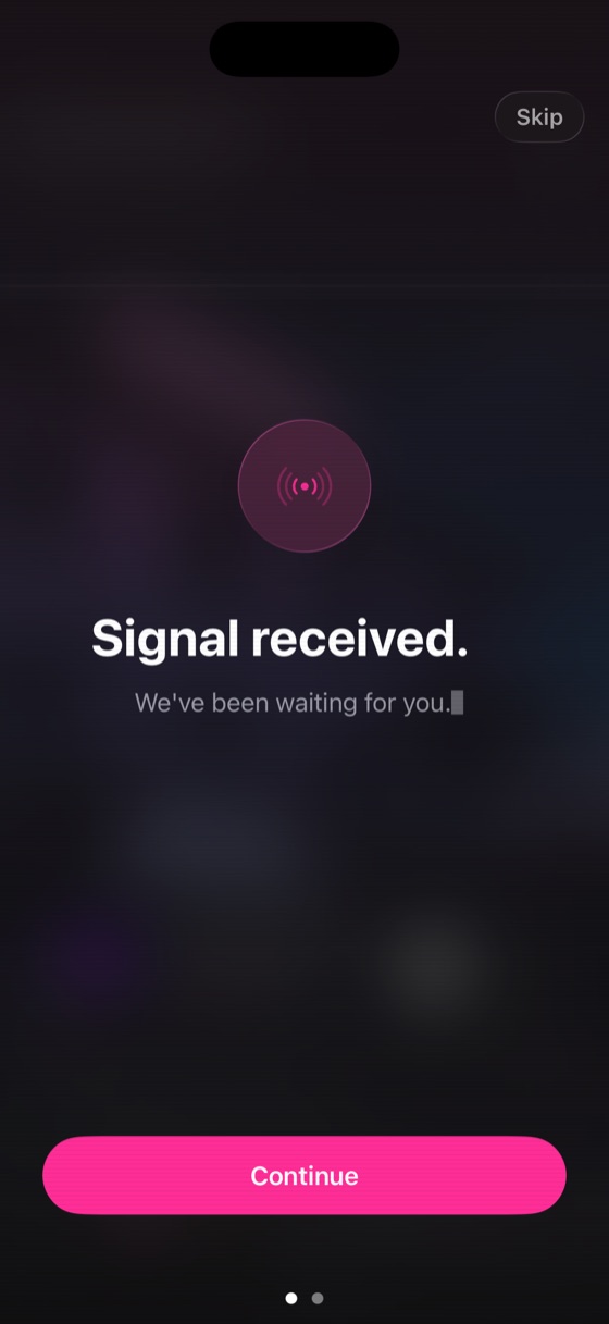 Onboarding: Signal received.